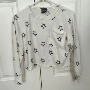 Olivia Rae New York  star crewneck sweatshirt size small white